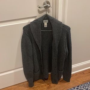 Grey LL Bean Cardigan